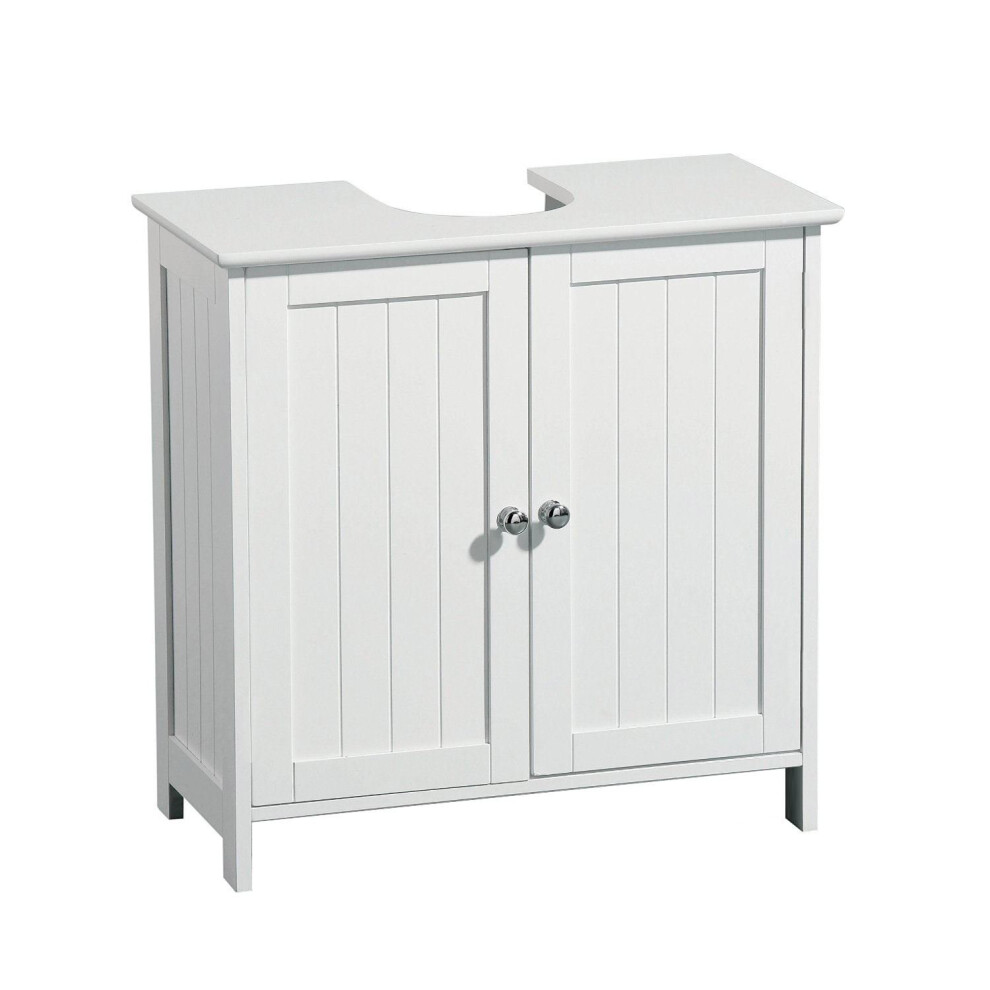 New White Under Sink Basin Cabinet Cupboard Bathroom Furniture Storage Unit