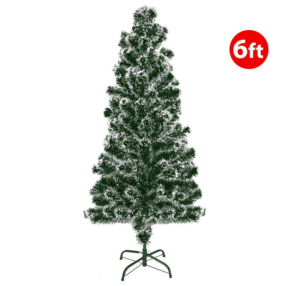 (6ft Snow Tips) Artificial Green Xmas Trees 2/4/5/6/7ft Festive Snow Tipped Christmas Decoration