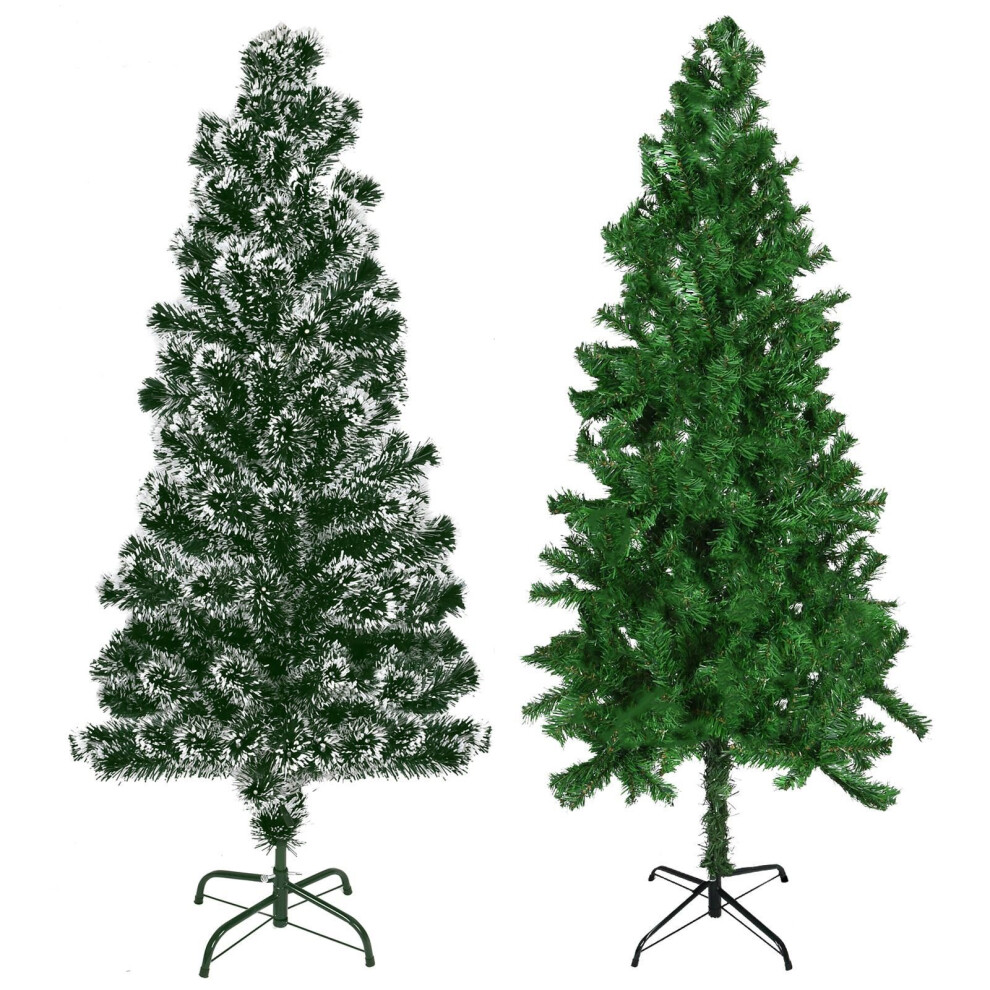 (5ft Snow Tips) Artificial Green Xmas Trees 2/4/5/6/7ft Festive Snow Tipped Christmas Decoration