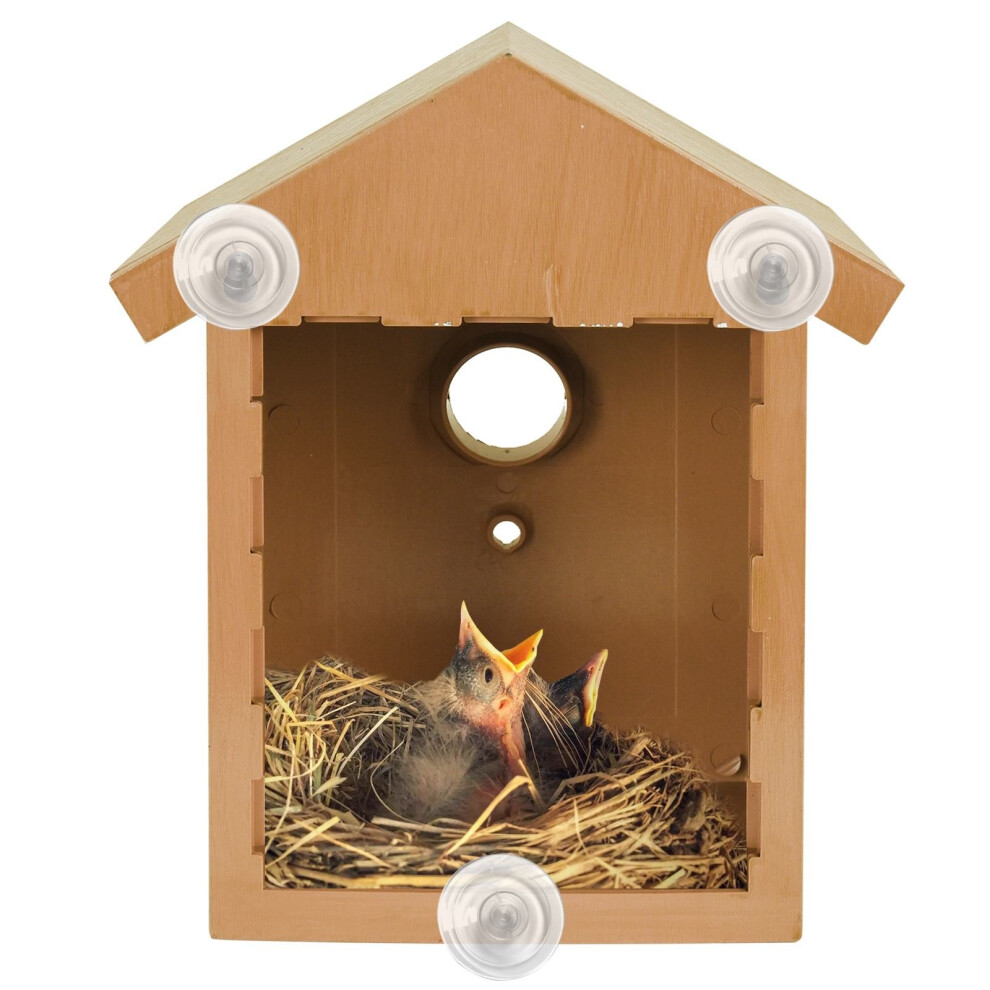 Brand New Spy Birdhouse Plastic with Wood Grain Look Durable Weather-Resistant