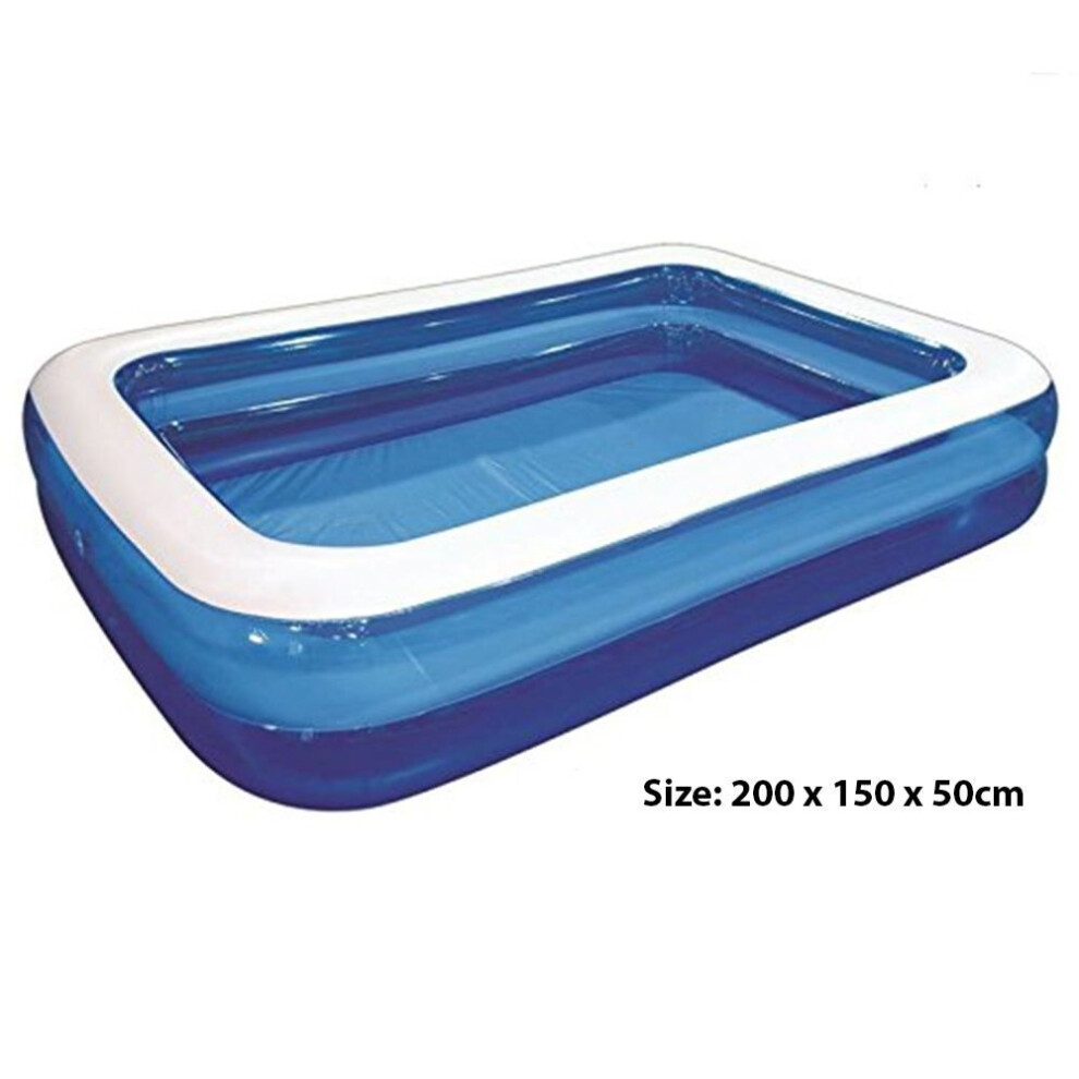 (Regular Pool) Large Rectangular Inflatable Swimming Paddling Pool Kid Family Summer Garden Fun