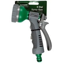 (1 Pack) Multi-Function 6 Dial Garden Hose Water Spray Nozzle Gun Set Soft Grip Handle