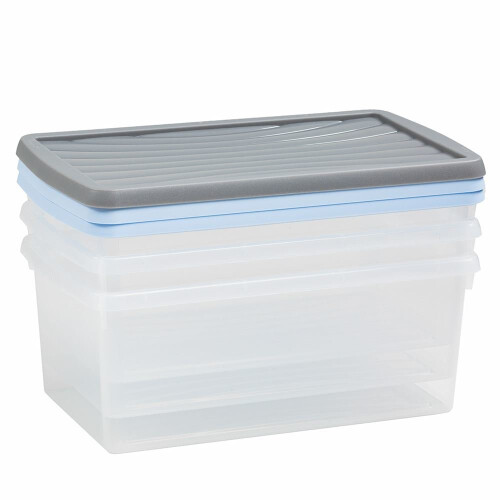 Wham (9L) Wham Storage Box Clip Lid Nest Clear Space Save Container Assorted Colour Pack