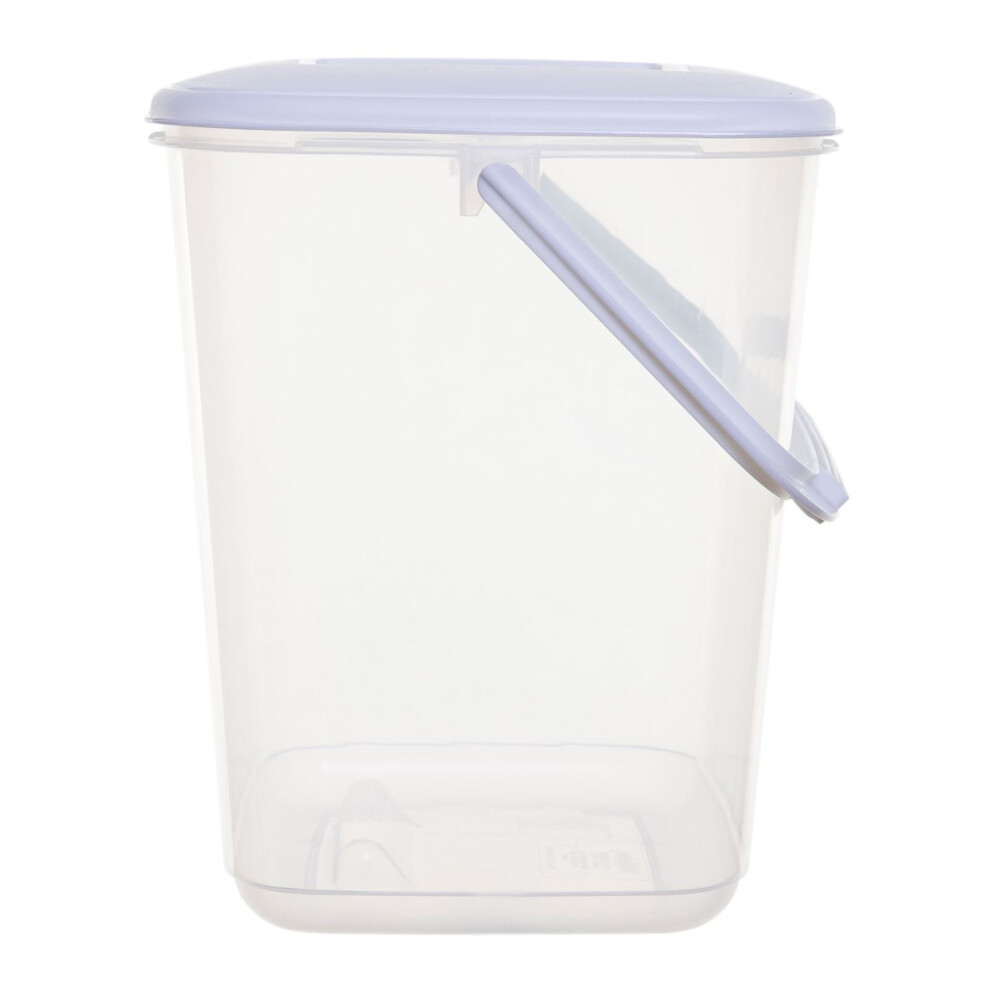 10L Canister Food Box Plastic Square Storage Container Lid Handle Lunch Tub Pet