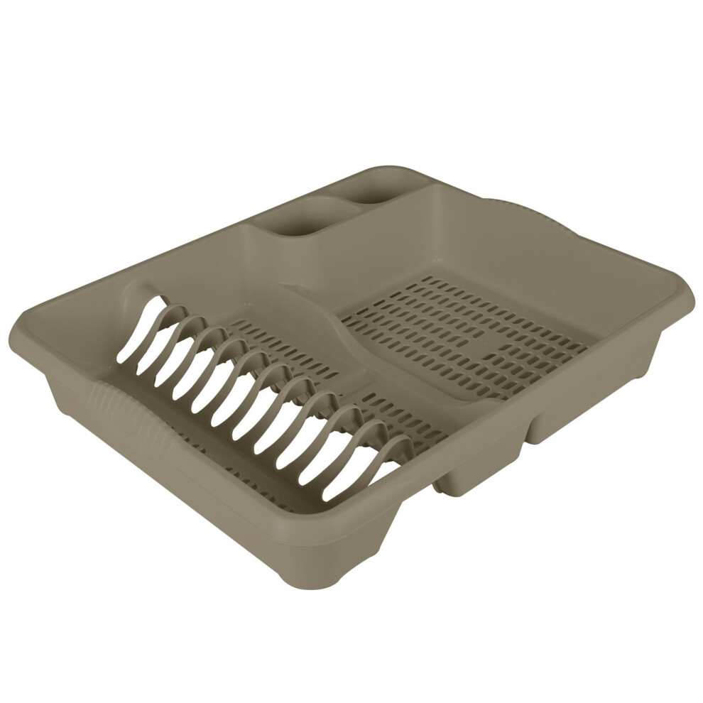 (Mocha) High Grade Large Casa Plastic Draining Board Plate Cutlery Sink Tidy Rack Holder