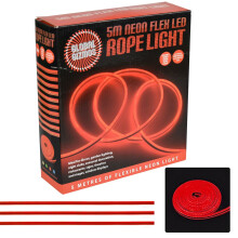(Red) 5m Neon LED Light Rope Glow Colour Party Strip Wire Tube Flexible Outdoor Indoor