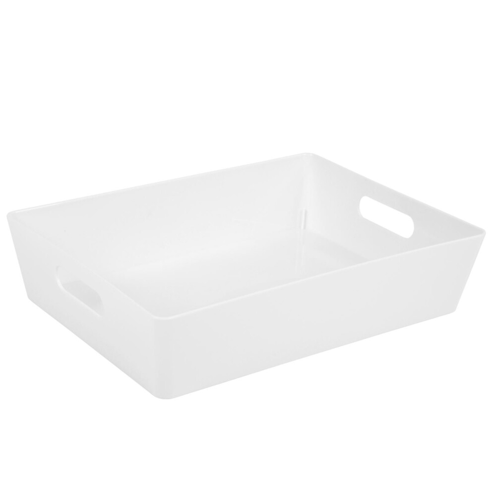 (35 x 26 x 6cm) Plastic Handy Fruit Vegetable Home Kitchen Storage Basket Crate Tidy Organiser