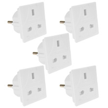 (5 Pack) Travel Adapter Plug UK to EU 2 Pin Holiday Accessory European Power Converter