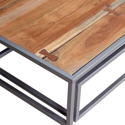 VidaXL vidaXL Two Piece Coffee Table Set Accent Side End Table Stand Solid Acacia Wood 2