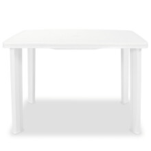 vidaXL Garden Table 39.8"x26.8"x28 Plastic White Outdoor Table Camping Table