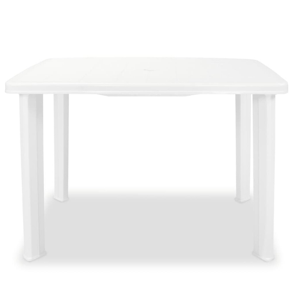 vidaXL Garden Table 39.8"x26.8"x28 Plastic White Outdoor Table Camping Table-image-OPC-P58G8WK-NEW
