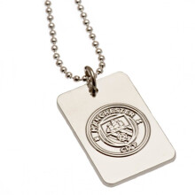 Manchester City FC Silver Plated Dog Tag And Chain