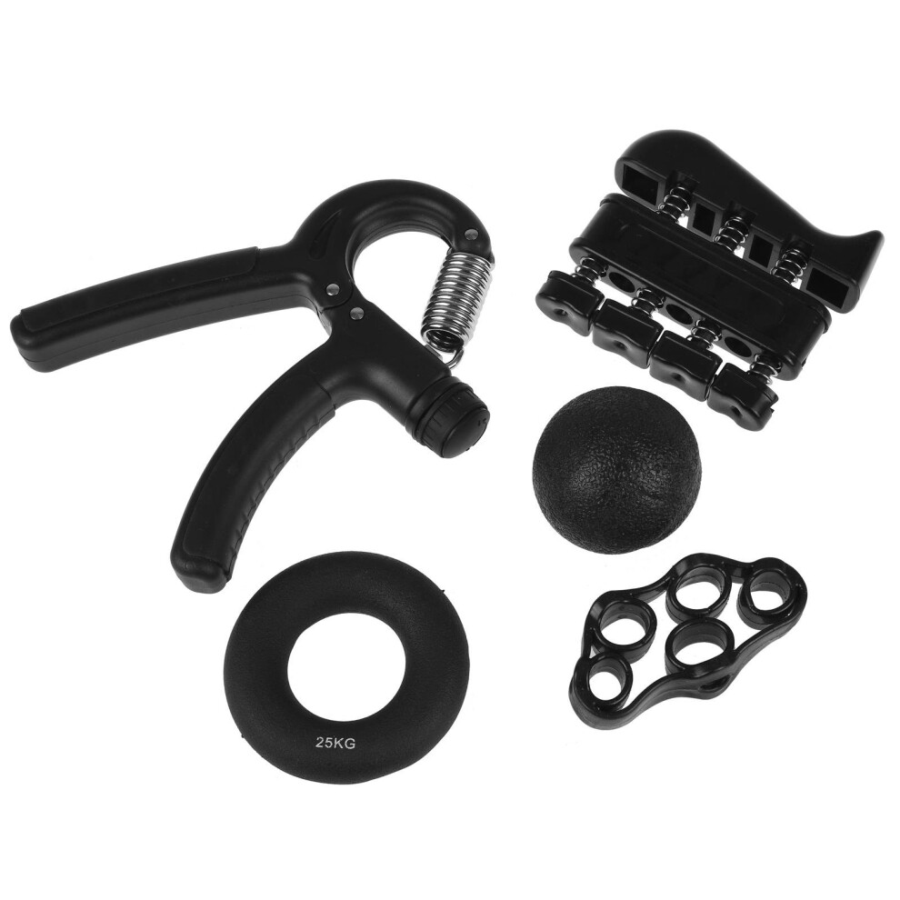 5pc Hand Grip Stengthener Kit Wrist Forearm Muscle Training Exerciser Power Ring