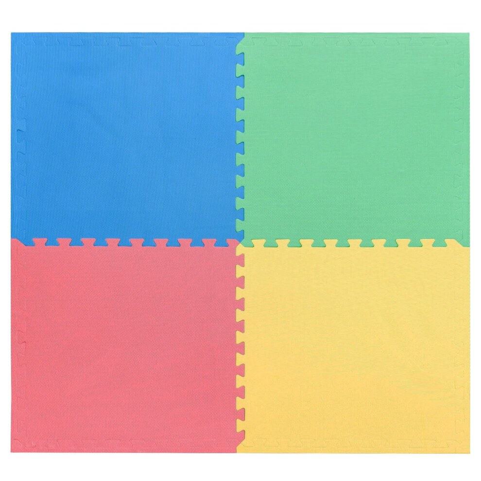 (Multi-Coloured, 8 Pack (32 Floor Mats)60x60cm) Eva Soft Foam Floor Mats Interlocking Gym Kids Exercise Play Mat Office Garage