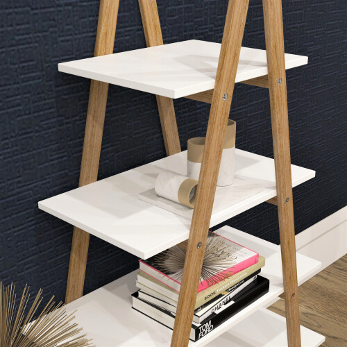 Charles Jacobs Charles Jacobs A-Frame Ladder Pyramid Bookcase Bookshelf Unit - White 2