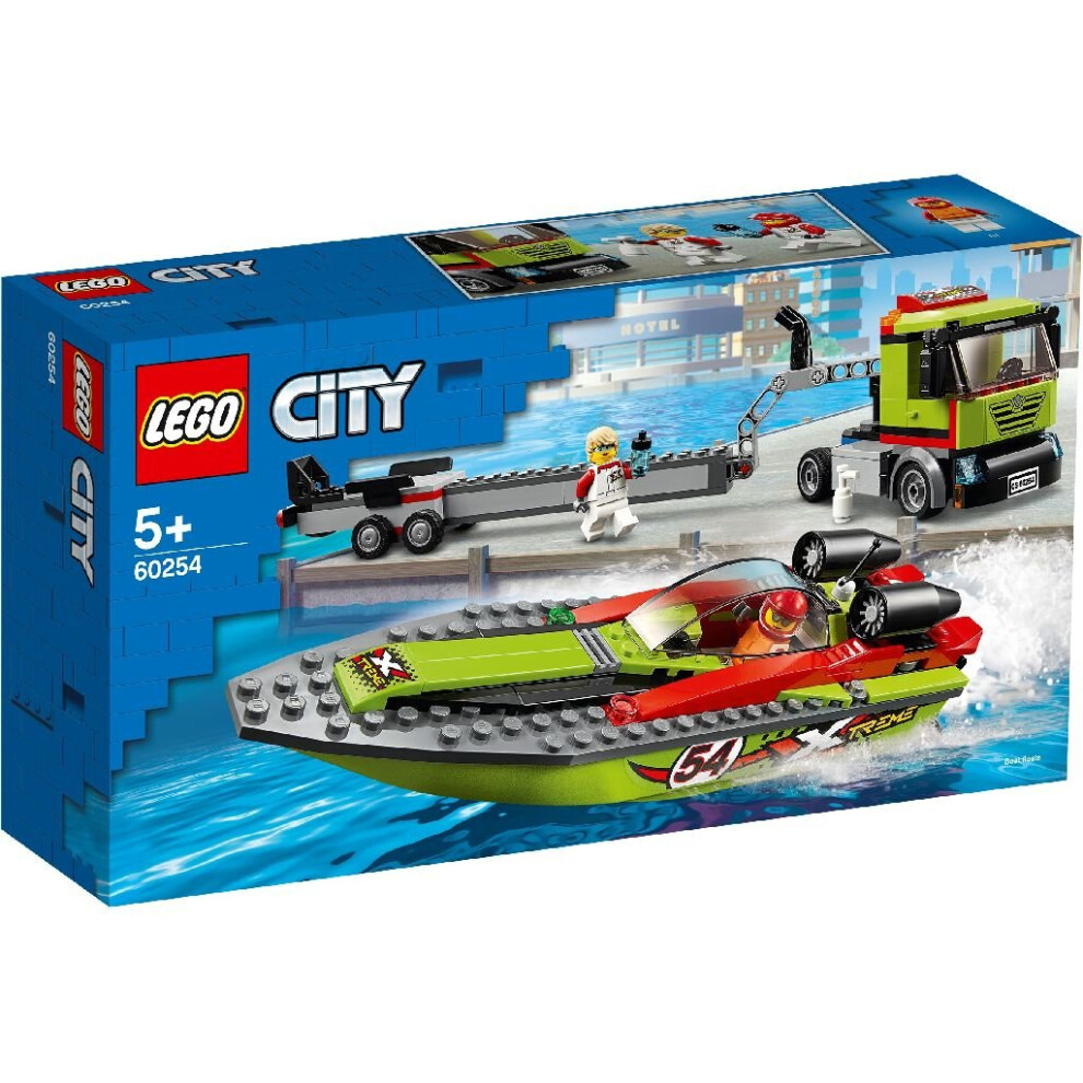 Lego City 60254 Race Boat Transporter With Floating Race Boat