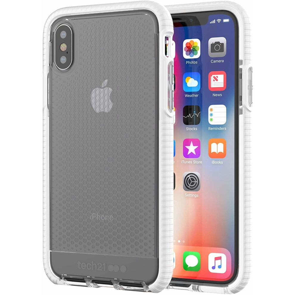 (White) Tech21 Evo Mesh Protective Case Cover For Apple iPhone X & iPhone XS (5.8")