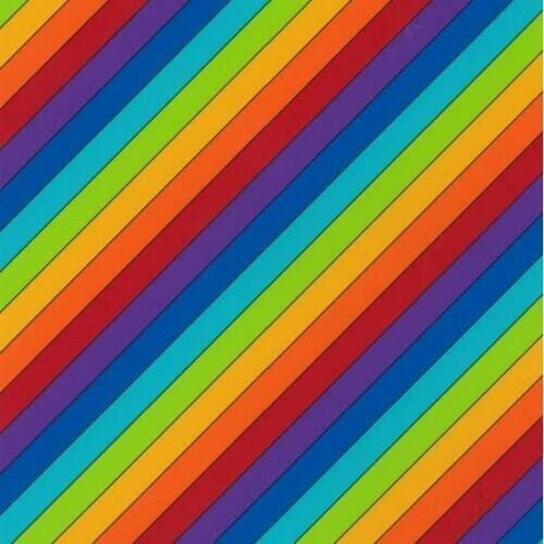 Fat Quarter Rainbow Diagonal Stripes Little Noah Cotton Quilting Fabric Nutex