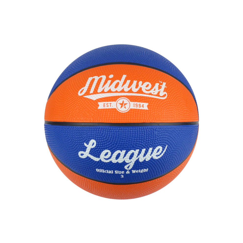 Midwest League Outdoor Recreational Mini Rubber Basketball Ball Blue/Orange