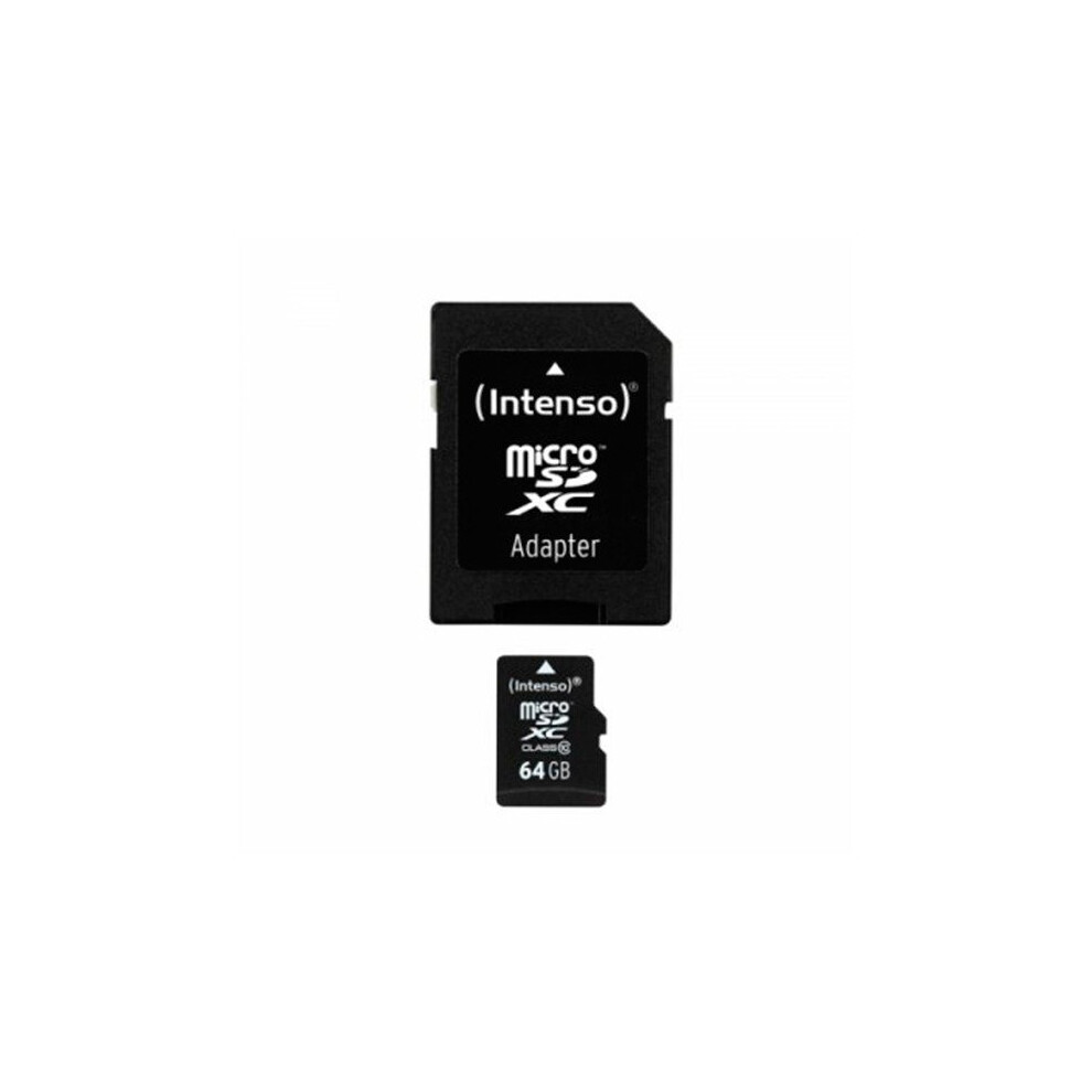 Micro Sd Memory Card With Adaptor Intenso 3413490 64 Gb Class 10 4034303017973