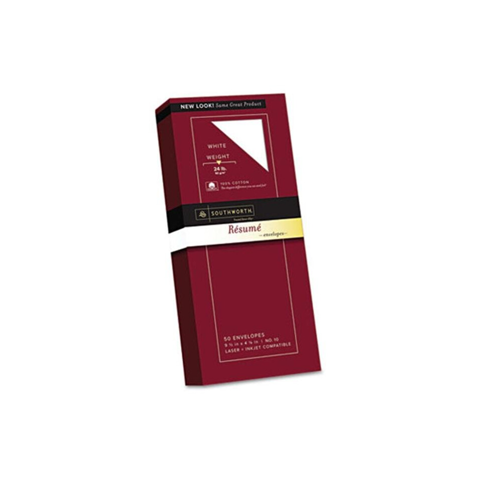 Photos - Envelope / Postcard Southworth R14-10L Exceptional Resume Envelope- Traditional- #10- White- 50/Box