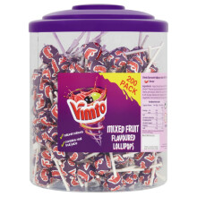 Full Jar of 200 Vimto Original Mixed Fruit Flavoured Lollies Lollipops 1.26kg