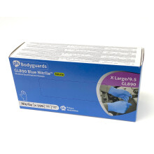 Medical Grade Blue Nitrile Gloves Box/100 X-Large (9.5) Powder Free