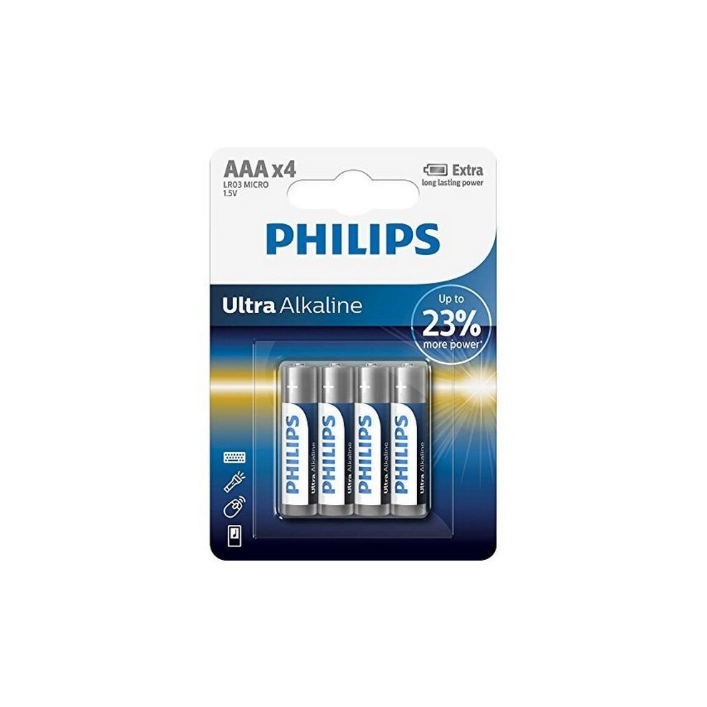 Alkaline Batteries Philips LR03 AAA LR03 (4 pcs)