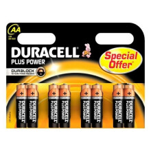 Alkaline Batteries DURACELL Plus Power DURLR6P8B LR6 AA 1.5V (8 pcs)