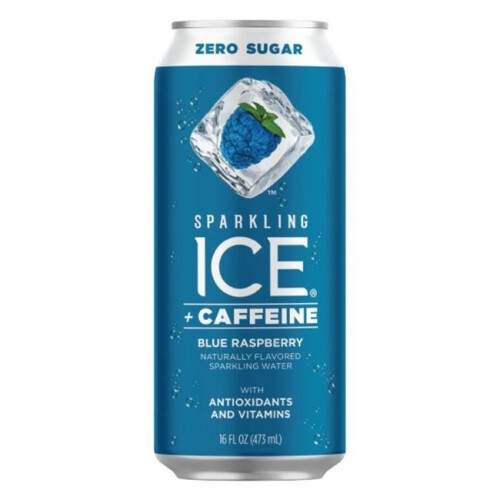 Sparkling Ice 9034306 16 oz Blue Raspberry Caffeine Beverage - Case of 12