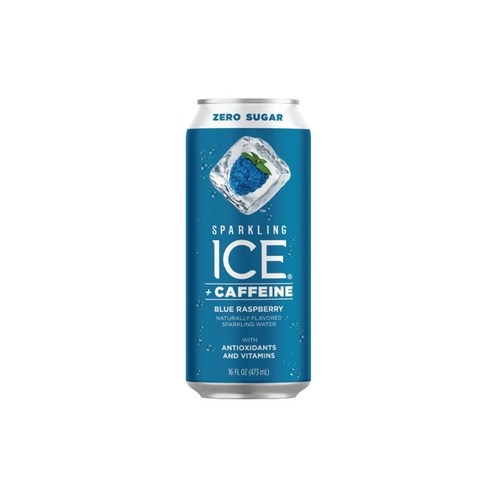 Sparkling Ice 9034306 16 oz Blue Raspberry Caffeine Beverage - Case of 12 