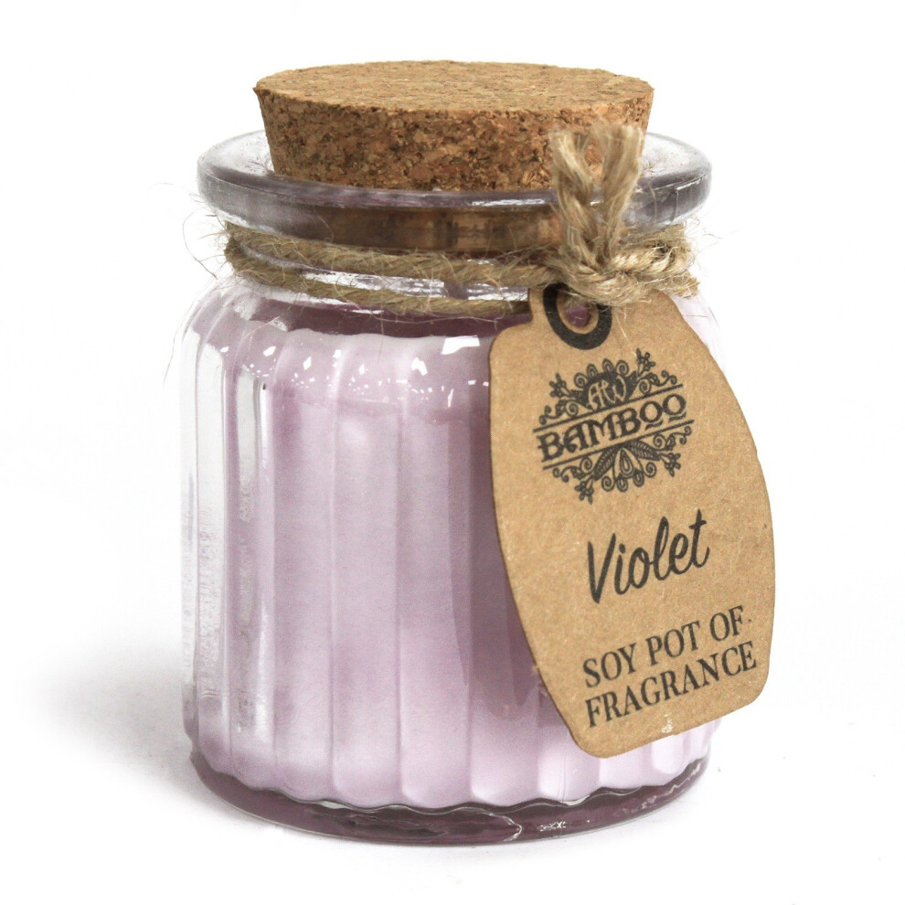 Soy Pot Of Fragrance Glass Jar Candle - Violet-image-OPC-P5MJRYT-NEW