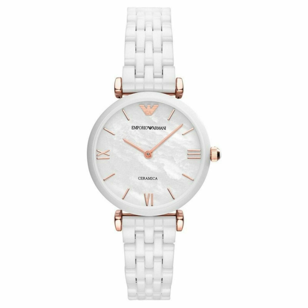 Emporio Armani Ceramica Ladies Watch AR1486Â¦MOP DialÂ¦Ceramic Strap