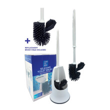 Silicone Toilet Brush Set with Spare Brush Head