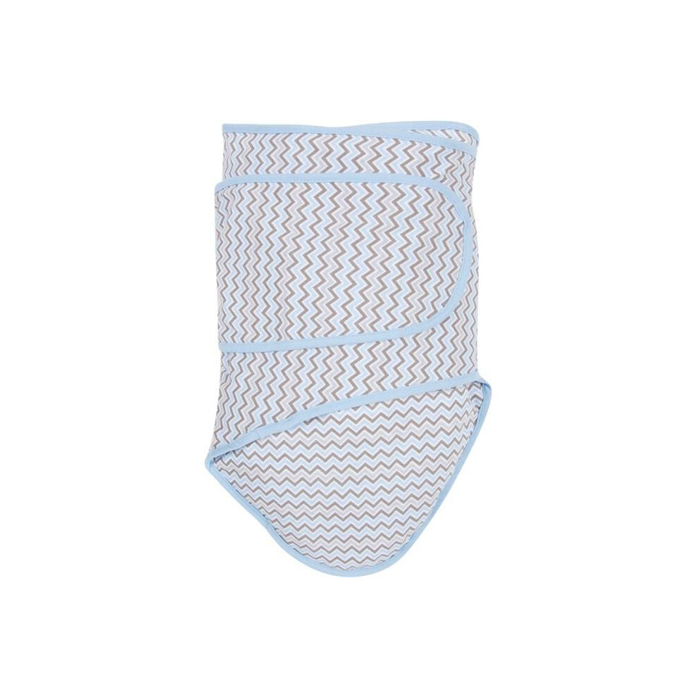 Mama'sboy Chevrons With Blue Trim Baby Swaddle Blanket