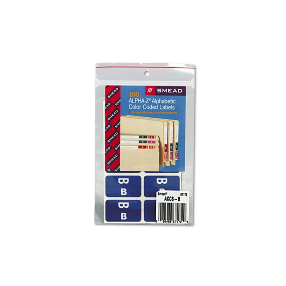 Alpha-Z Color-Coded Second Letter Labels- Letter B- Dark Blue- 100/Pack-image-OPC-P5MKPCM-NEW
