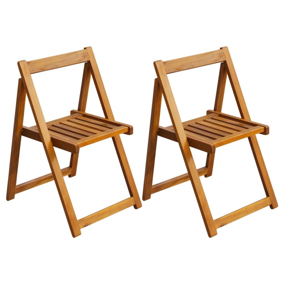 vidaXL 2 pcs Outdoor Folding Dining Chairs Garden Seats Furniture Acacia Wood