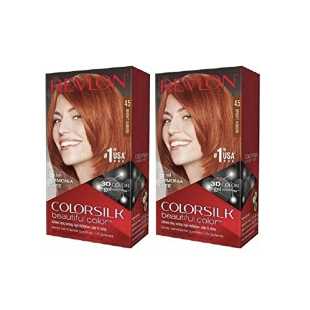 2 x Revlon Colorsilk Beautiful Hair Color, 45 Bright Auburn