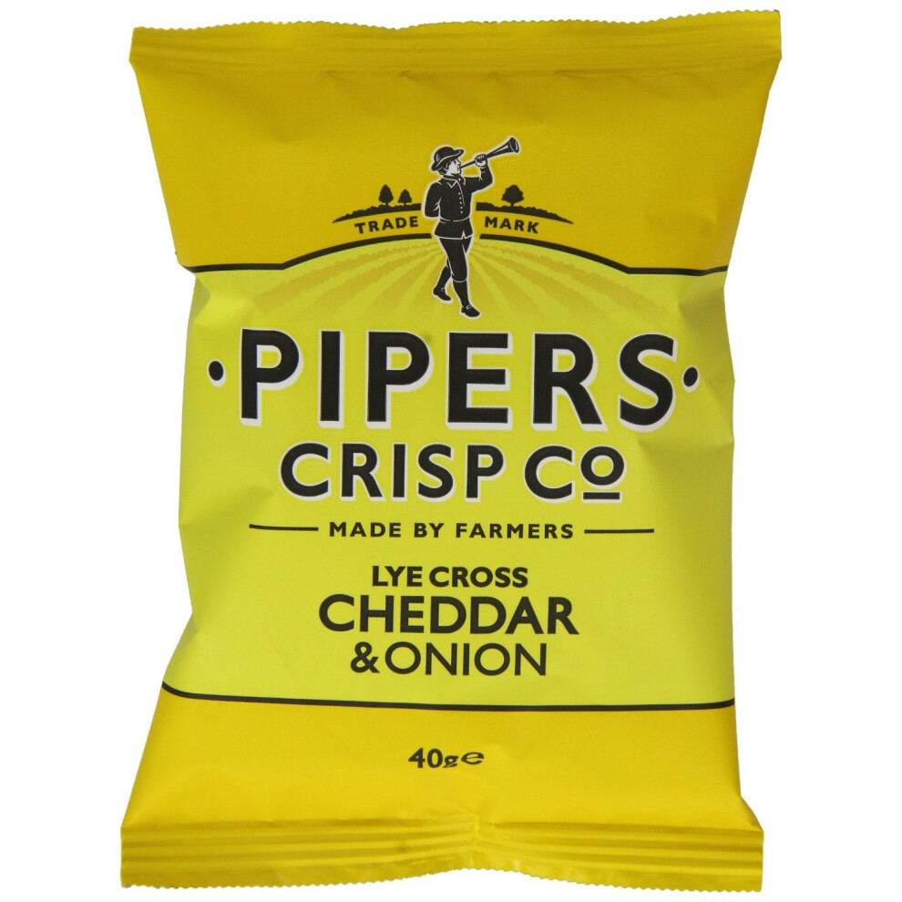 Pipers Crisps Lye Cross Cheddar and Onion Box of 24