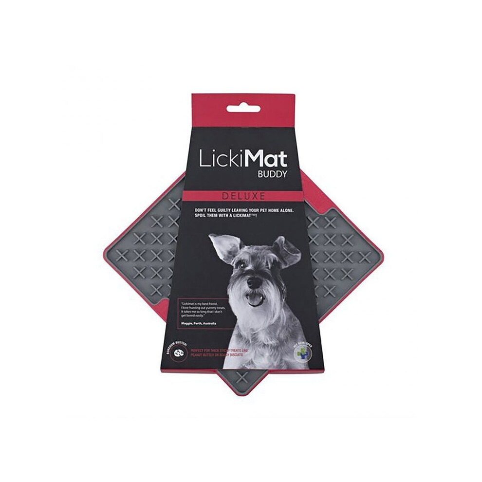 (One Size, Red/Grey) Lickimat Buddy Deluxe Mat-image-OPC-P58PHJH-NEW