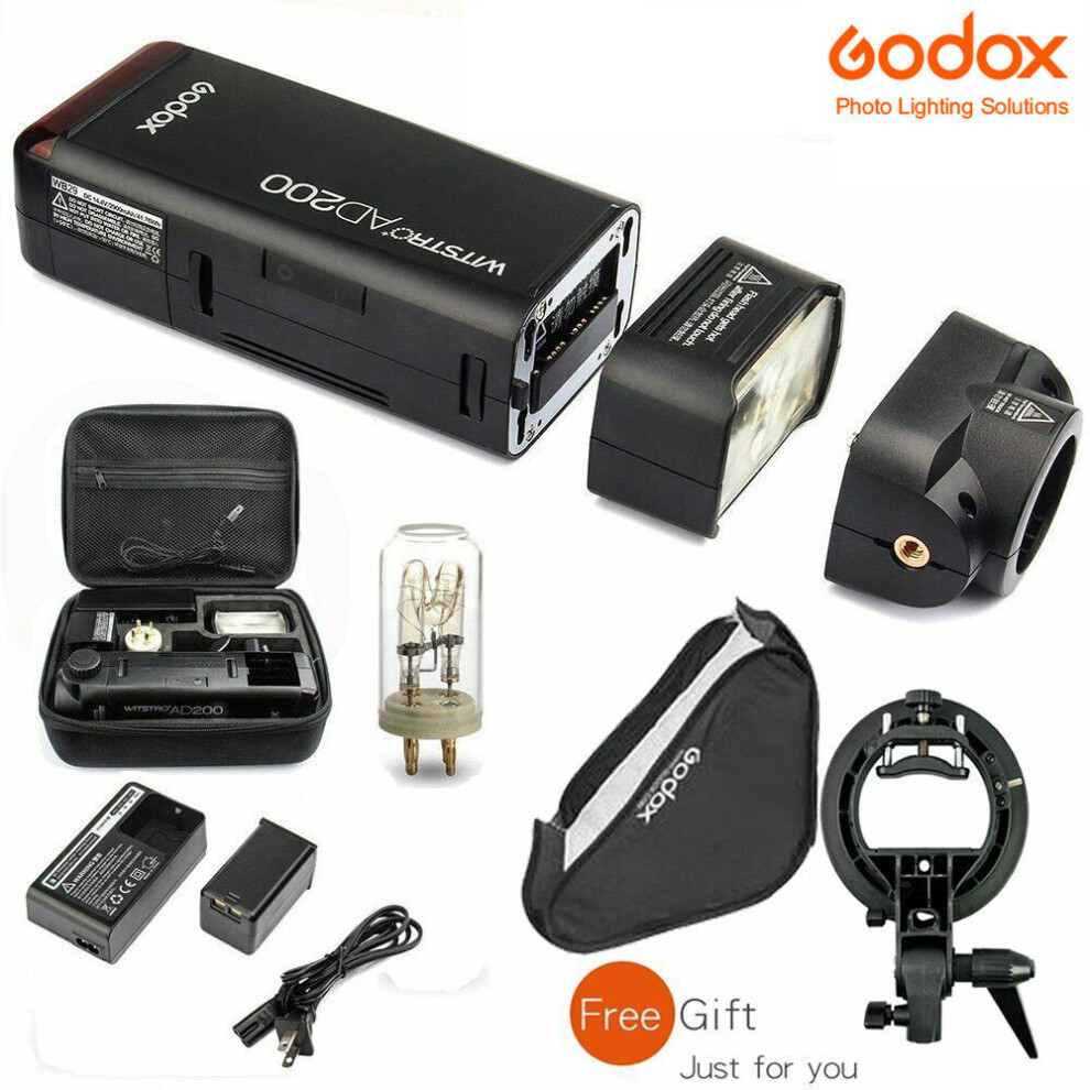 Godox 2.4 TTL 1/8000s Two Heads AD200 Flash W/ 60*60cm Bowen Softbox