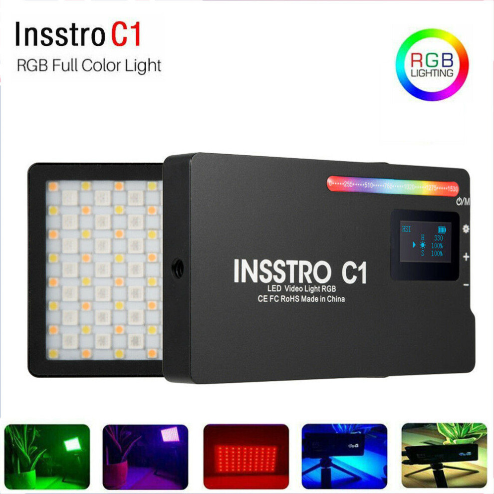 INSSTRO C1 2500-8500K Pocket Mini RGB LED Video Full Color Light PK P1 