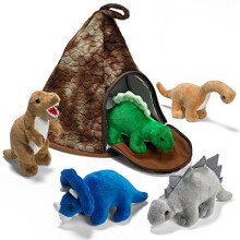 PREXTEX Giocattolo Plush Vulcano Dinosaurio - Vulcano con Set di 5 Dinosauri Plush - Giocattolo per Bambini