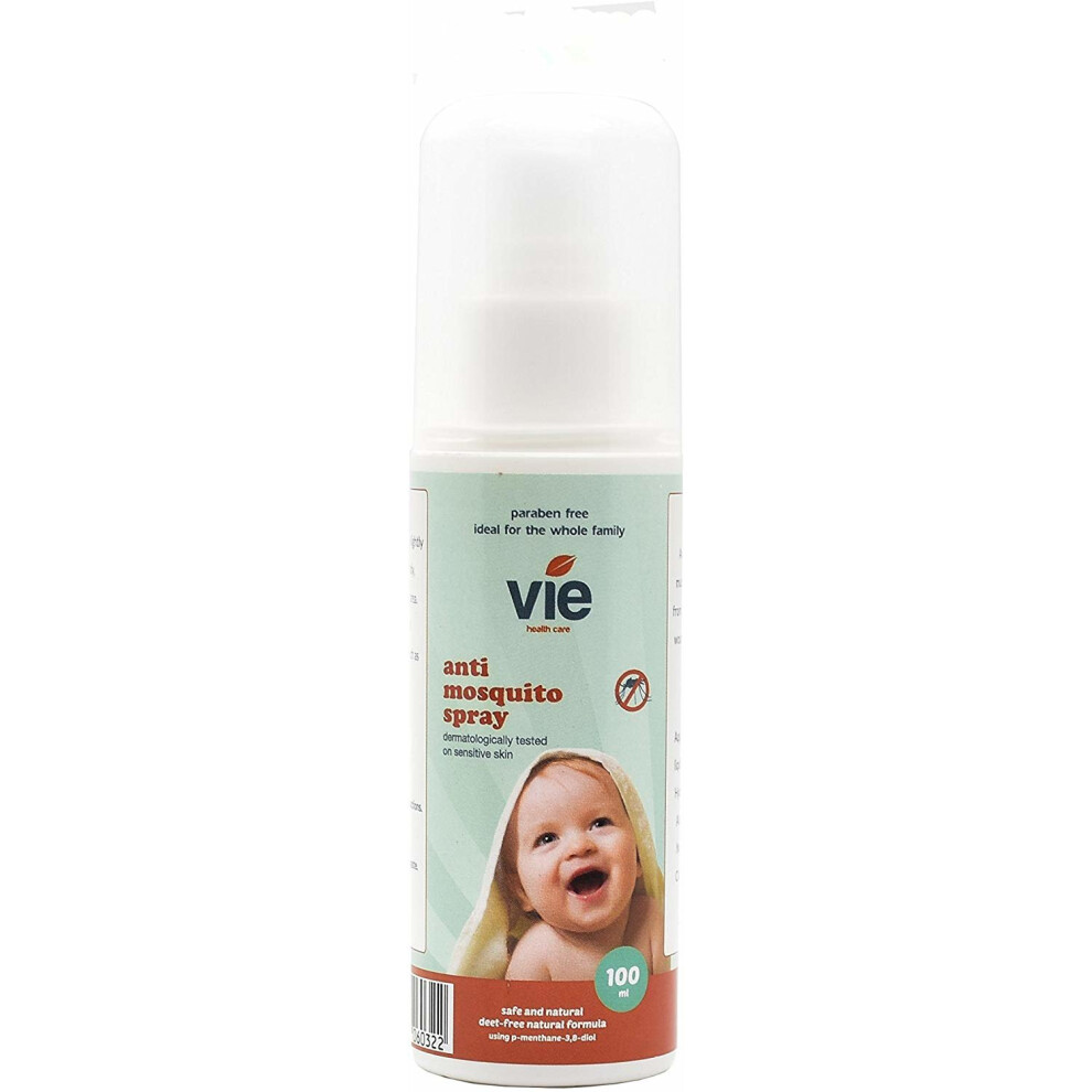 Vie Spray-On Anti Mosquito 100Ml, Deet Free, Suitable For Children And Babies