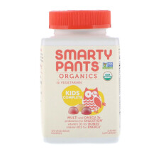 SmartyPants, Multi & Omégas Enfants Bio, Baies Mixtes et Cerise, 120 Gommes Bio