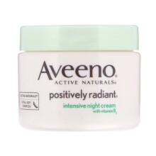 Creme Hidratante Noturno Aveeno Positively Radiant para Rosto e Pescoço com Soja e Niacinamida