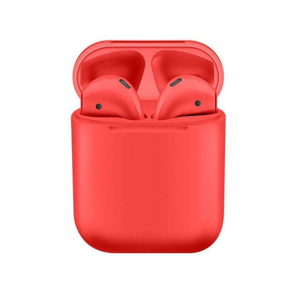 I12 Wireless Bluetooth Stereo Earphones With Mic - Red 7437135939975