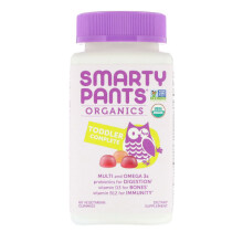 SmartyPants, Multi et Omégas Bio Enfants en Bas Âge, Cerise et Baies Mixtes, 60 Gummies Bio