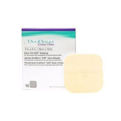 Duoderm Extra Thin 10cm x 10cm Hydrocolloid Dressing (s) Pressure Wounds - 10