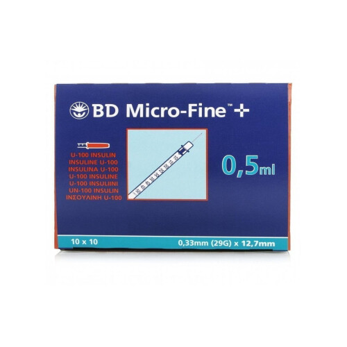 BD MicroFine + Plus 0.5ml U100 29G 12.7mm x 100
